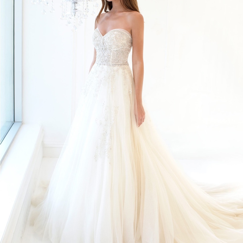 Swarovski Crystal + Moonstone Wedding Bridal  Dress JAYNE 3279 Winnie Couture - Picture 2 of 2